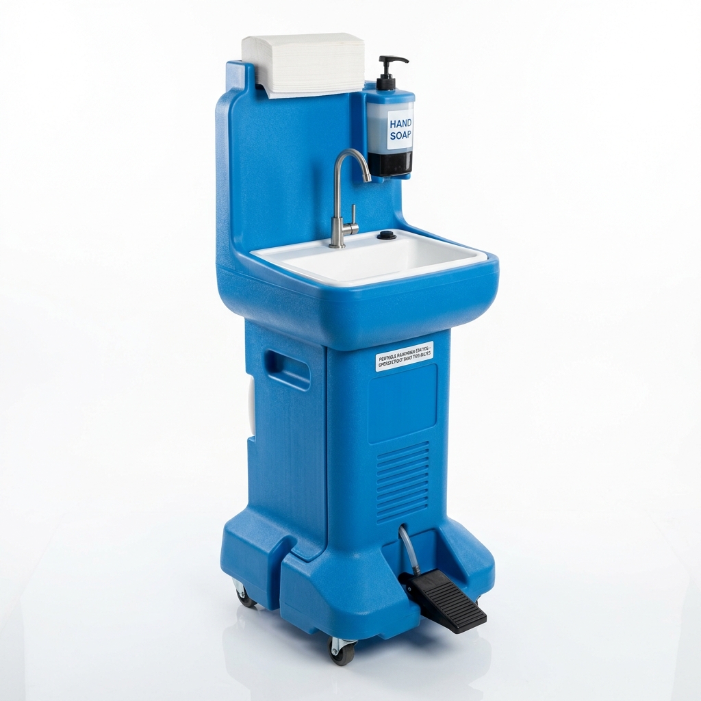 blue handwash station